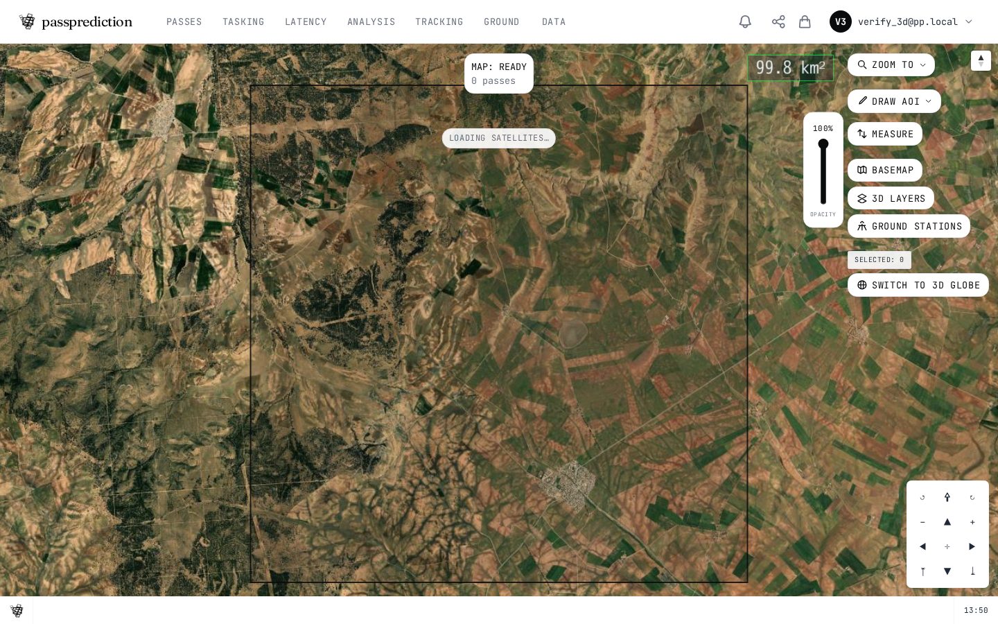 The area of interest on a satellite-imagery basemap, zoomed to its extent